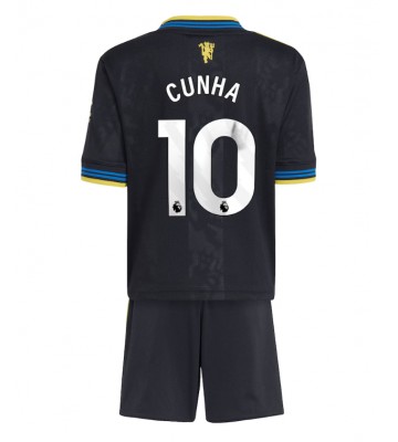 Manchester United Matheus Cunha #10 Tredjeställ Barn 2025-26 Kortärmad (+ Korta byxor)